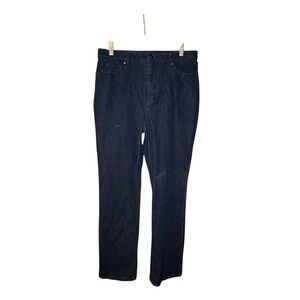 Appleseed’s Women’s Straight Leg Jeans Size 12 Dark Wash High Rise Stretch Denim
